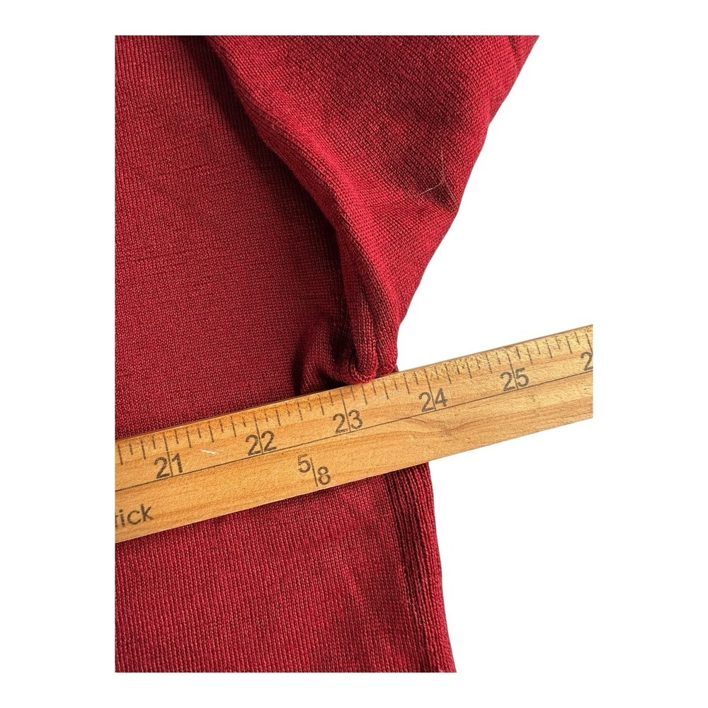 JCrew Turtleneck Merino Wool sweater‎ Side Slits Golden Burgundy Red Medium - Picture 8 of 13